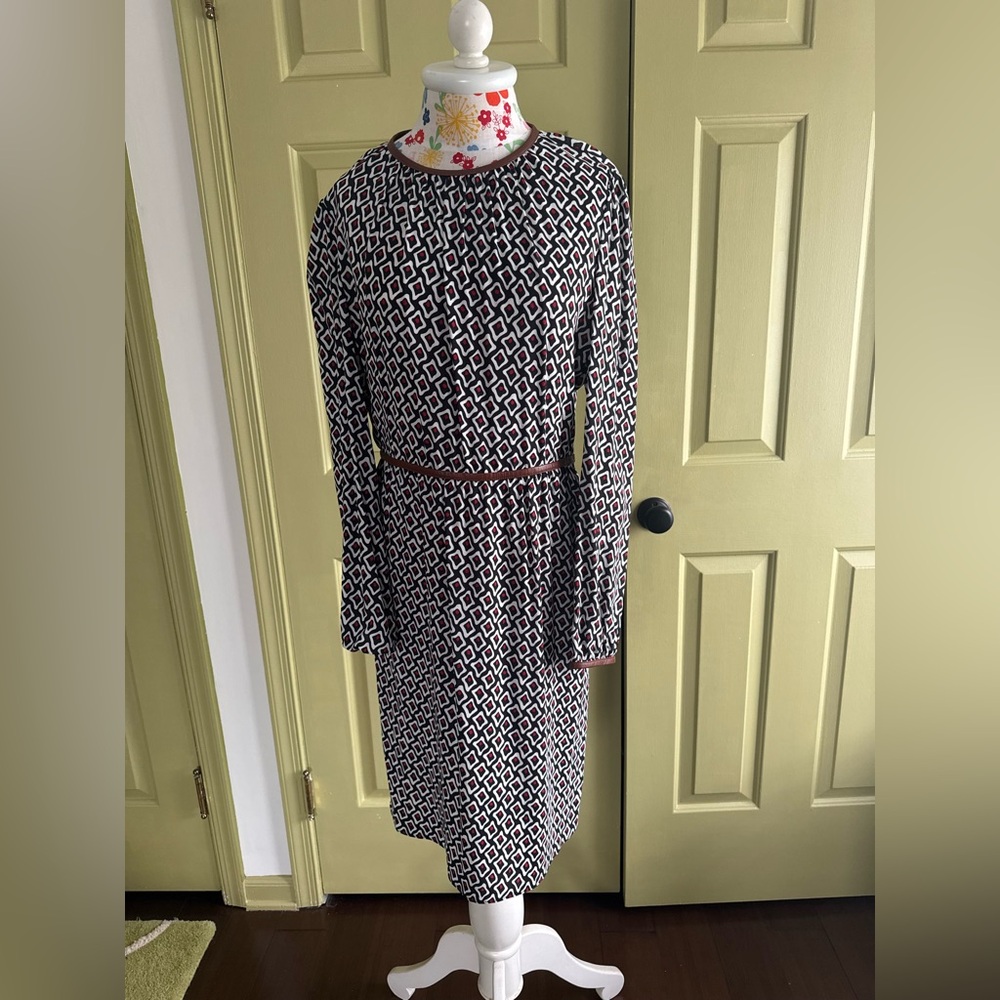 Prada Black and White Geometric Dress